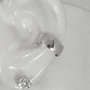 Ear Cuff, 14K Solid White Gold Earcuff, Non-pierced, Cartilage Wrap, No Piercing, Hoop Cuff Earring, Faux Pierced Hoop Smooth E414KWSMDome