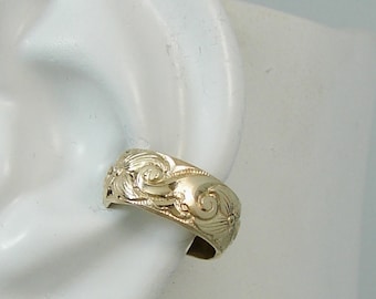 POST Conch Pierced Cartilage Earring Gauge Piercing 14K Gold Filled Wide Swirl EWSWGFPOST