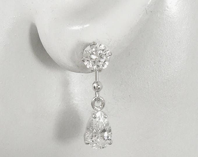 Earring JACKETS for Studs Sterling Silver Teardrop Jackets for Diamonds