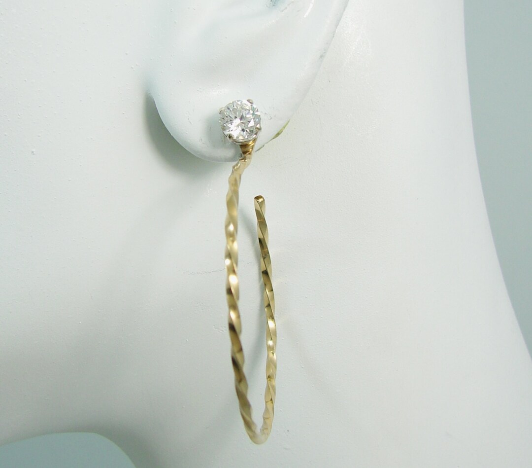 EARRING JACKETS Gold Jackets for Diamonds, Stud or Post Earring Jackets