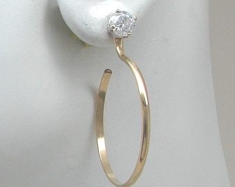 Custom Order for Dana Earring Jackets for Studs, Medium Dangle Hoop Gold Earring JacketS, Post Earring Jackets JHGFHRSM32X2.5