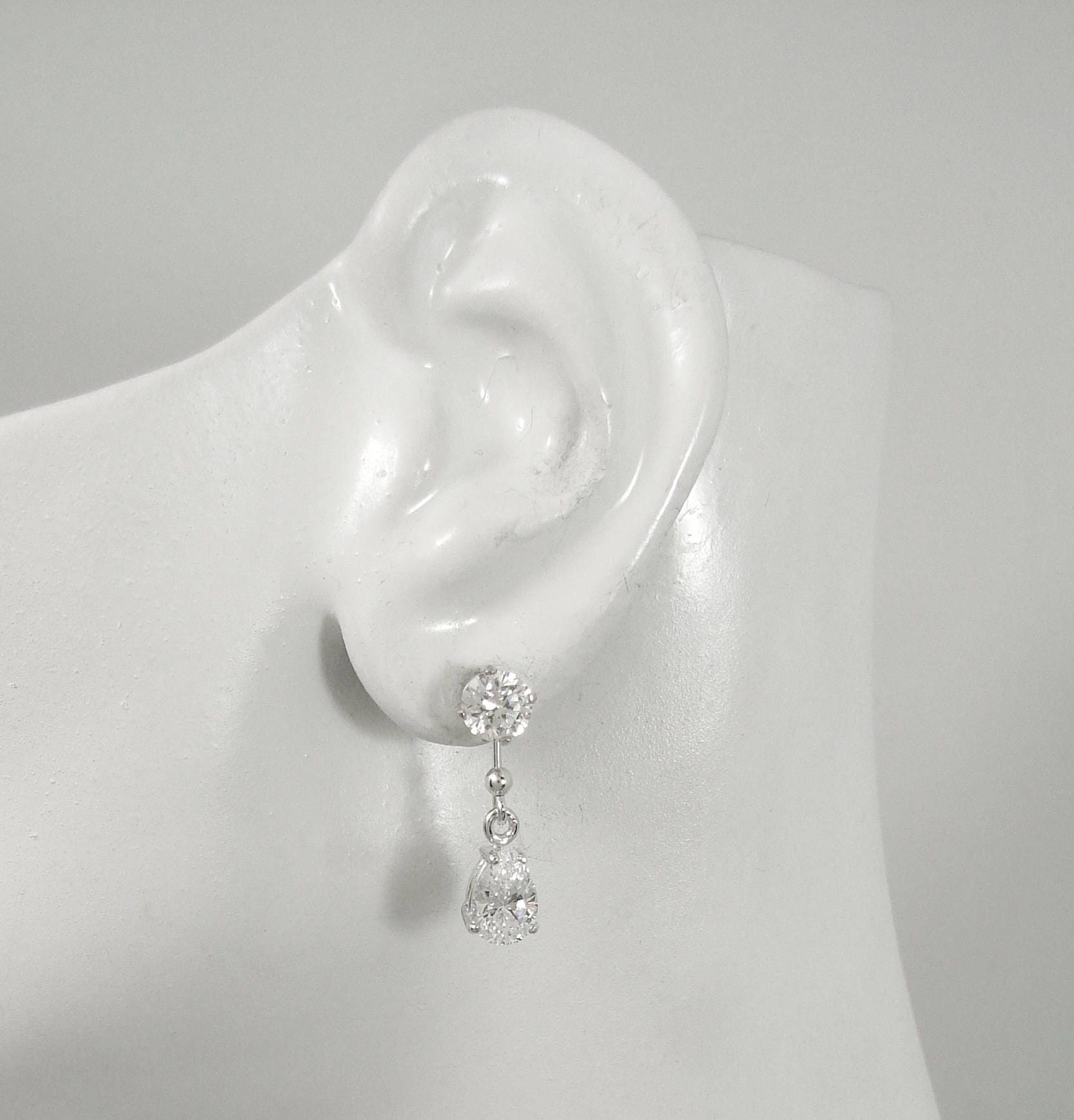 Earring JACKETS for Studs. Sterling SilverTeardrop Dangle | Etsy