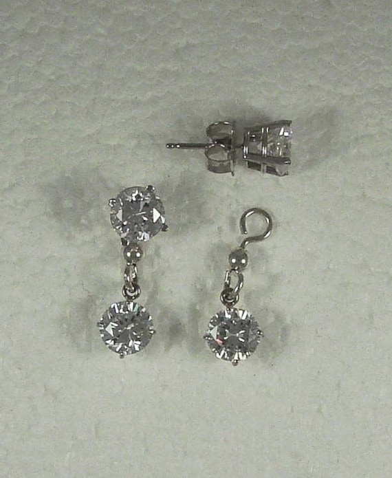 EARRING JACKETS for Studs 14k White Gold Dangling Jacket Etsy