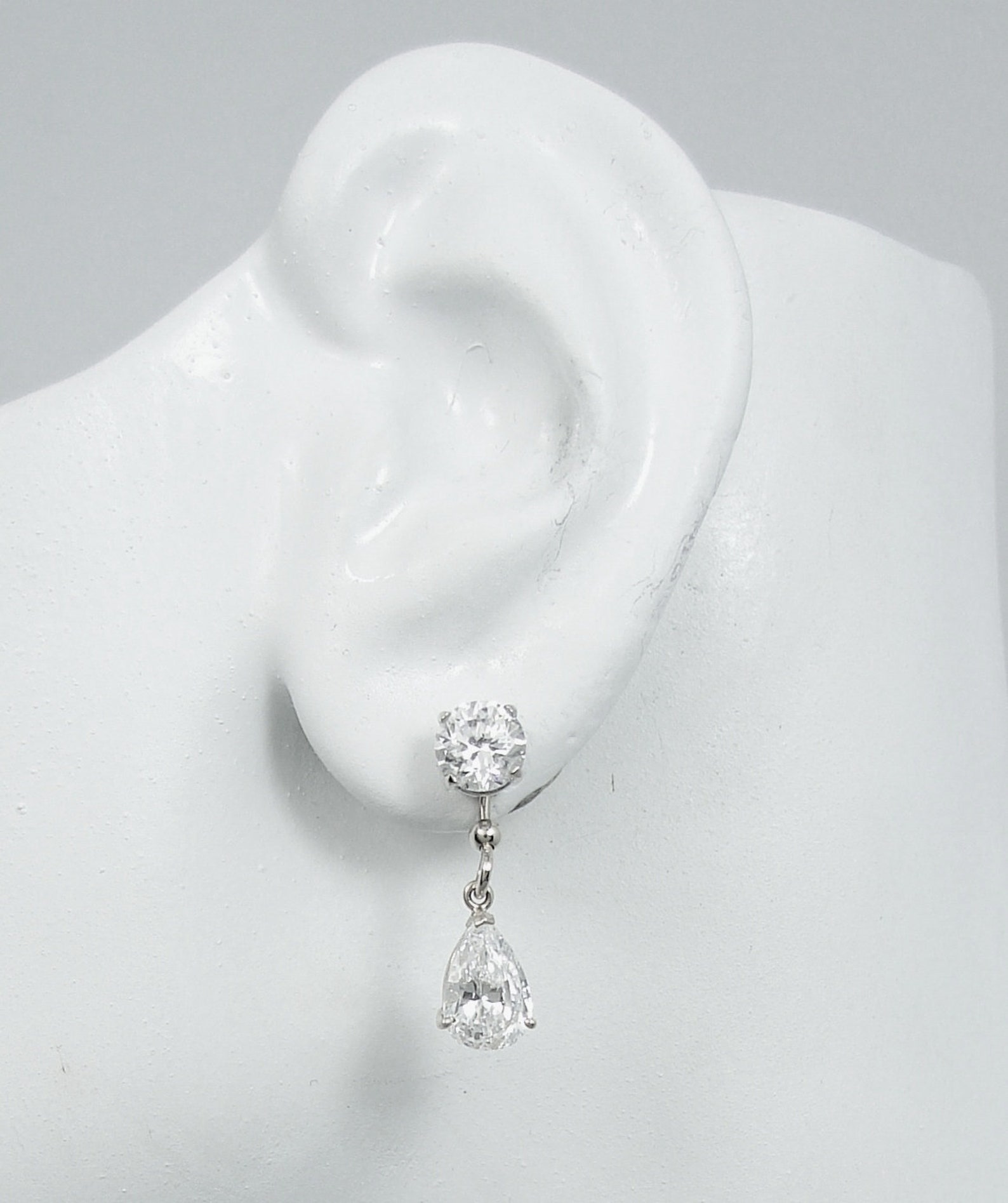 EARRING JACKETS for Studs14k Solid White Gold Dangling Etsy