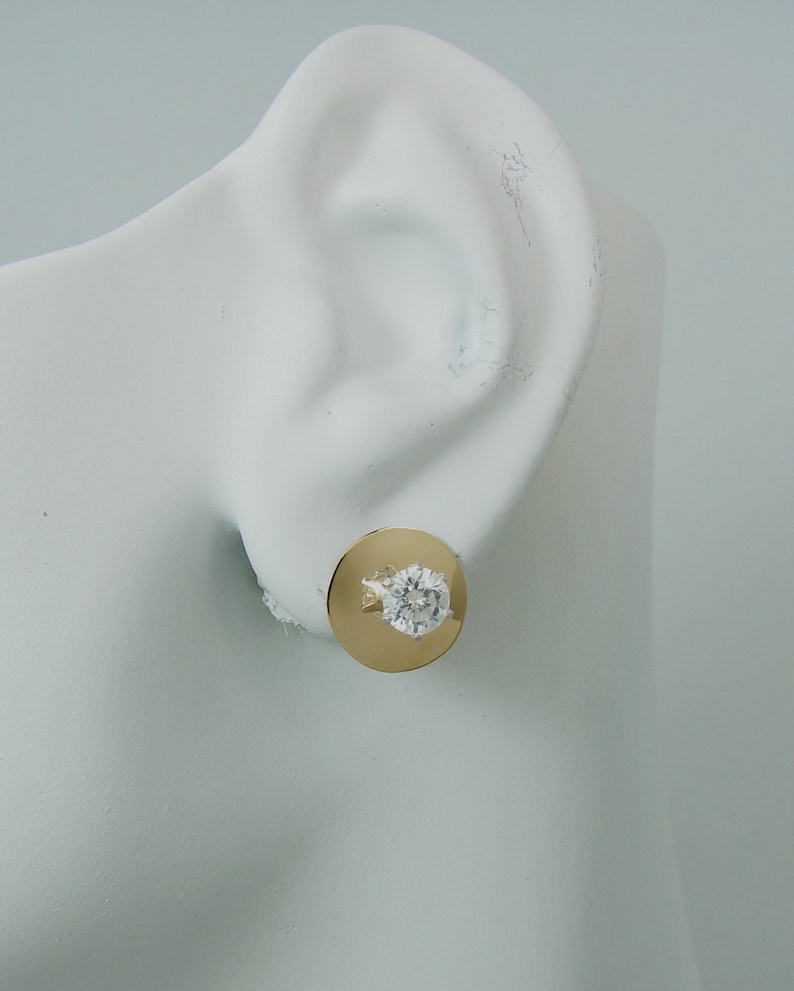 EARRING JACKETS for Studs Solid 14k Gold Smooth Domed Circle Etsy