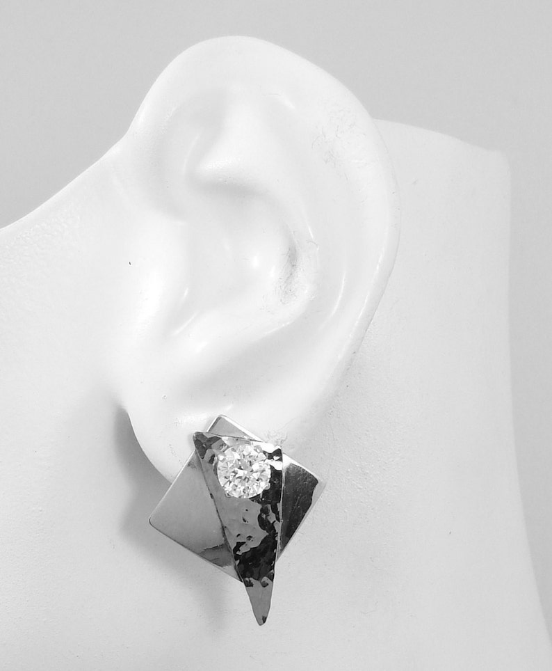 EARRING JACKETS Silver Diamond Jackets Stud Jackets for Post Etsy