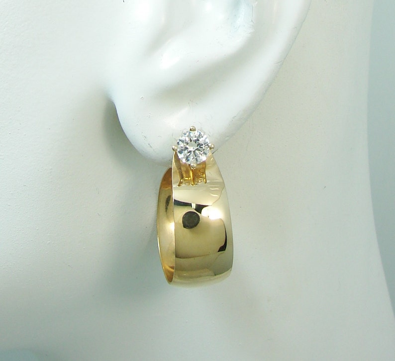 Earring Jackets for Studs 14K GOLD Gemstone Drop Diamond Ear Etsy