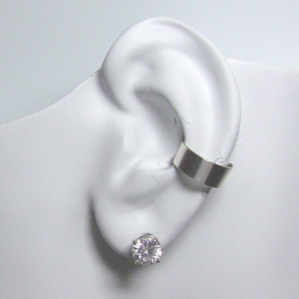 Pierced Conch Hoop Earring Sterling Silver, Pierced Tragus Cartilage Conch Piercing Gauge Piercing, Conch Cuff, 4mm Smooth E4SSSMPOST