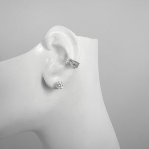 Ear Cuff Silver Ear Band, Non-pierced Cartilage Wrap Earring, Fake Conch ,No Piercing Cuff Hoop Earring, Simple Ear Cuff ,Weave E4SSWE image 3