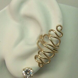 Ear Cuff, Gold Ear cuff, Non-pierced, Cartilage Wrap, Earring Fake Conch, No Piercing, Cuff Earring, Faux Pierced Hoop SCROLL  ESCGF
