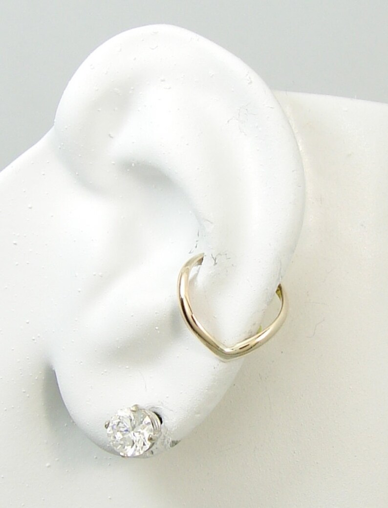 Conch Piercing Conch Pierced Gauge Earring Hex Piercing Etsy