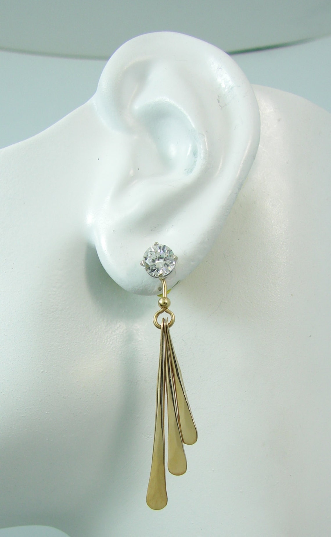 EARRING JACKETS for Studs Solid 14K Gold Ear Jackets Etsy