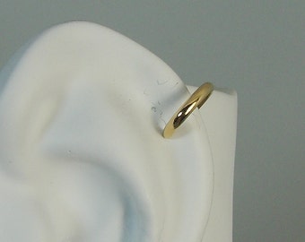MINI Ear Cuff Cartilage Faux Helix, Fake Helix Earring, No Piercing Hoop Ear Cuff, Non-pierced Upper Ear Ring Gold Thick Wire MCW14K1.5M
