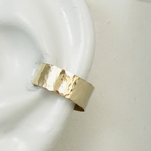 Conch Piercing, Cartilage Earring, Post Conch Hoop, Gold Body Piercing, Hex Piercing,Carilage Piercing, Gauge Piercing, Hammered E414KHMPost