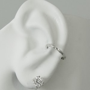 Ear Cuff, Silver Ear cuff,  Non-pierced, Cartilage Wrap, Earring Fake Conch,No Piercing, Cuff Earring, Faux Pierced Hoop Square Twist ESQTSS