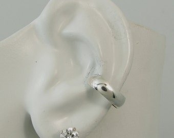 Ear Cuff Silver Non-pierced Cartilage Wrap Earring Fake Conch No Piercing Cuff Earring Simple Earcuff Cuff Faux Pierced Domed Smooth ELDSSSM