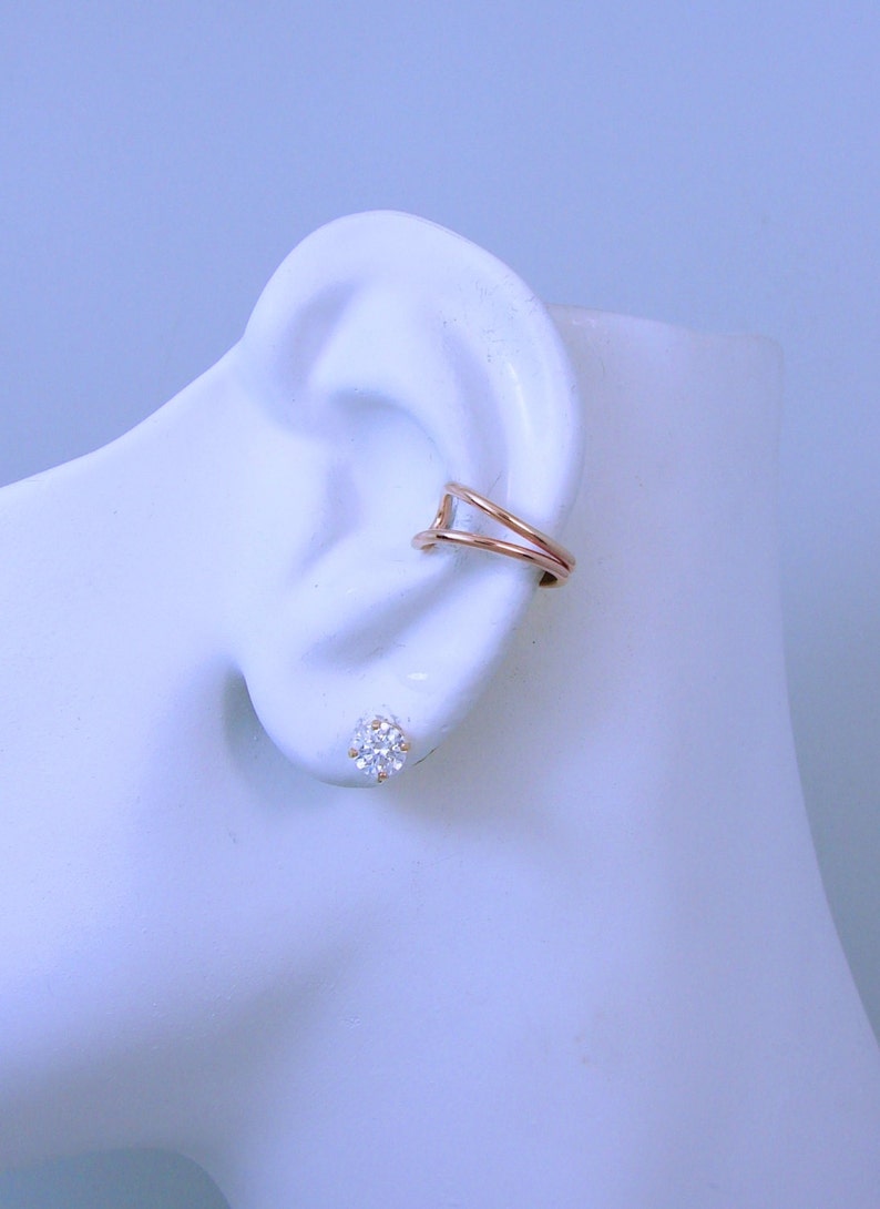 Ear Cuff Rose Gold Nonpierced Cartilage Wrap Earring Fake Etsy