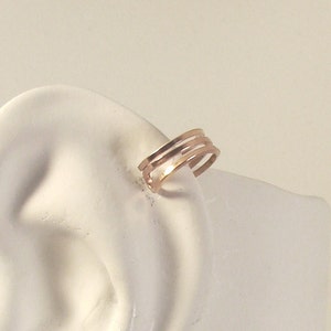 Pierced Cartilage Helix Hoop Hex piercing Conch Earring Body Jewelry Upper Ear Pierced Earring Pink ROSE Gold Triple Square MCTRIPSQRGFP