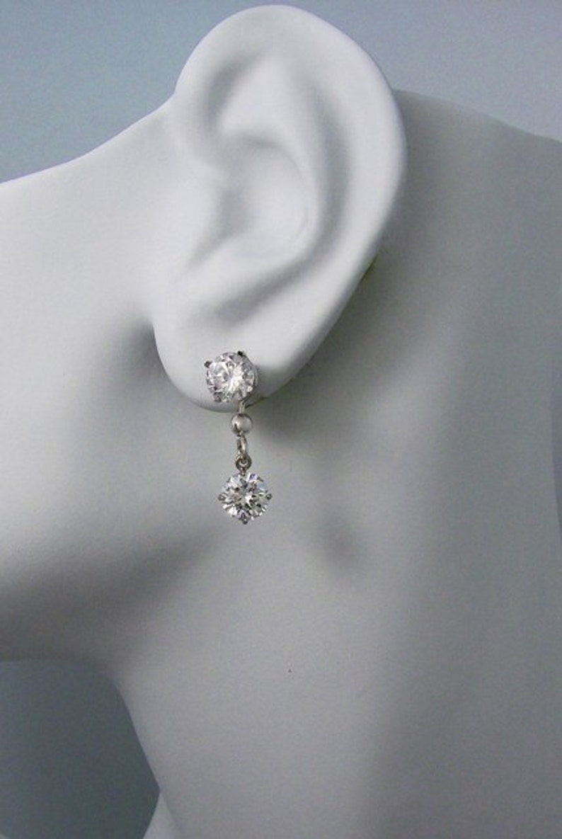 EARRING JACKETS for Studs 14k White Gold Dangling Jacket Etsy