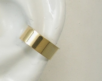 Ear Cuff, 14K Gold Ear cuff, Non-pierced, Cartilage Wrap, Earring Fake Conch, No Piercing, Cuff Earring, Faux Pierced Hoop Smooth  E414KSM