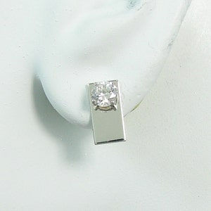 Earring Jackets for Studs, Silver Jackets, Diamond Jackets, Jackets for Post Earrings, Jacket for Studs, Rectangle JDSSRECTSM14X6