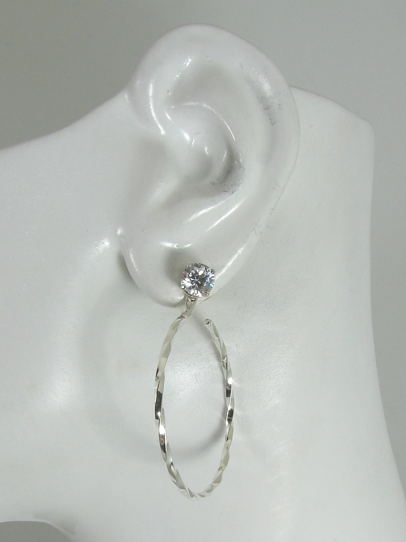 EARRING JACKETS Silver Hoop Dangle Stud Jackets Jackets for Etsy Canada