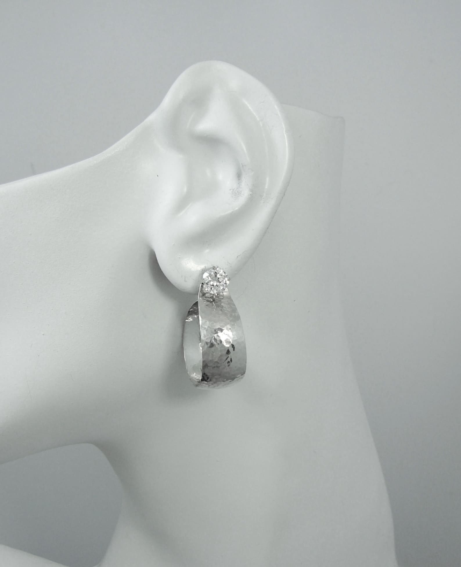 EARRING JACKETS Silver Dangle Hoop Jackets Post Earring Etsy