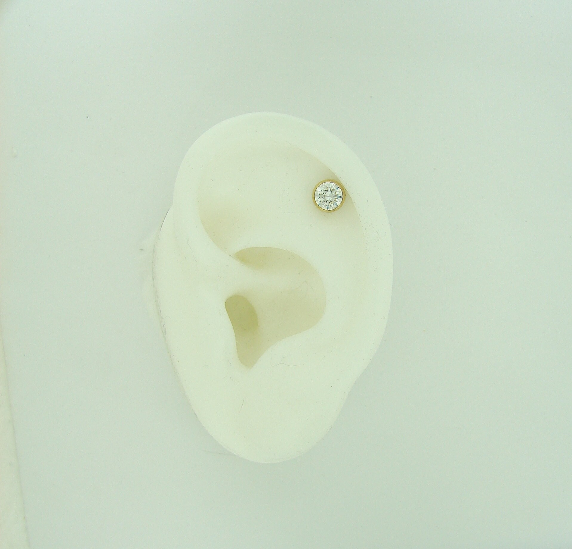 14K Solid Gold Single Post Earring in 14K Gold, Cartilage Pierced Earring, Cubic Zirconium Bezel Set 5mm Round Helix Earring EP14K5MCZBZ - Etsy 14K Solid Gold Single Post Earring in 14K Gold, Cartilage Pierced Earring, Cubic Zirconium Bezel Set 5mm Round Helix Earring EP14K5MCZBZ - Etsy