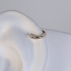 POST Upper Ear Cartilage Piercing Helix Earring Mini Hoop in Solid 14K Gold Half Round Wire MCW14KP