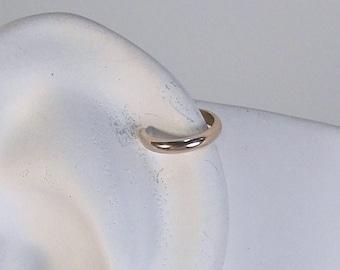 POST Upper Ear Cartilage Piercing Helix Earring Mini Hoop in Solid 14K Gold Half Round Wire MCW14KP