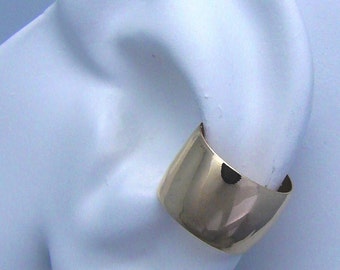 Custom Listing for Dana, Ear Cuff, Gold Cuff Earring, Faux Pierced Hoop Wide Dome Smooth E3GFSM