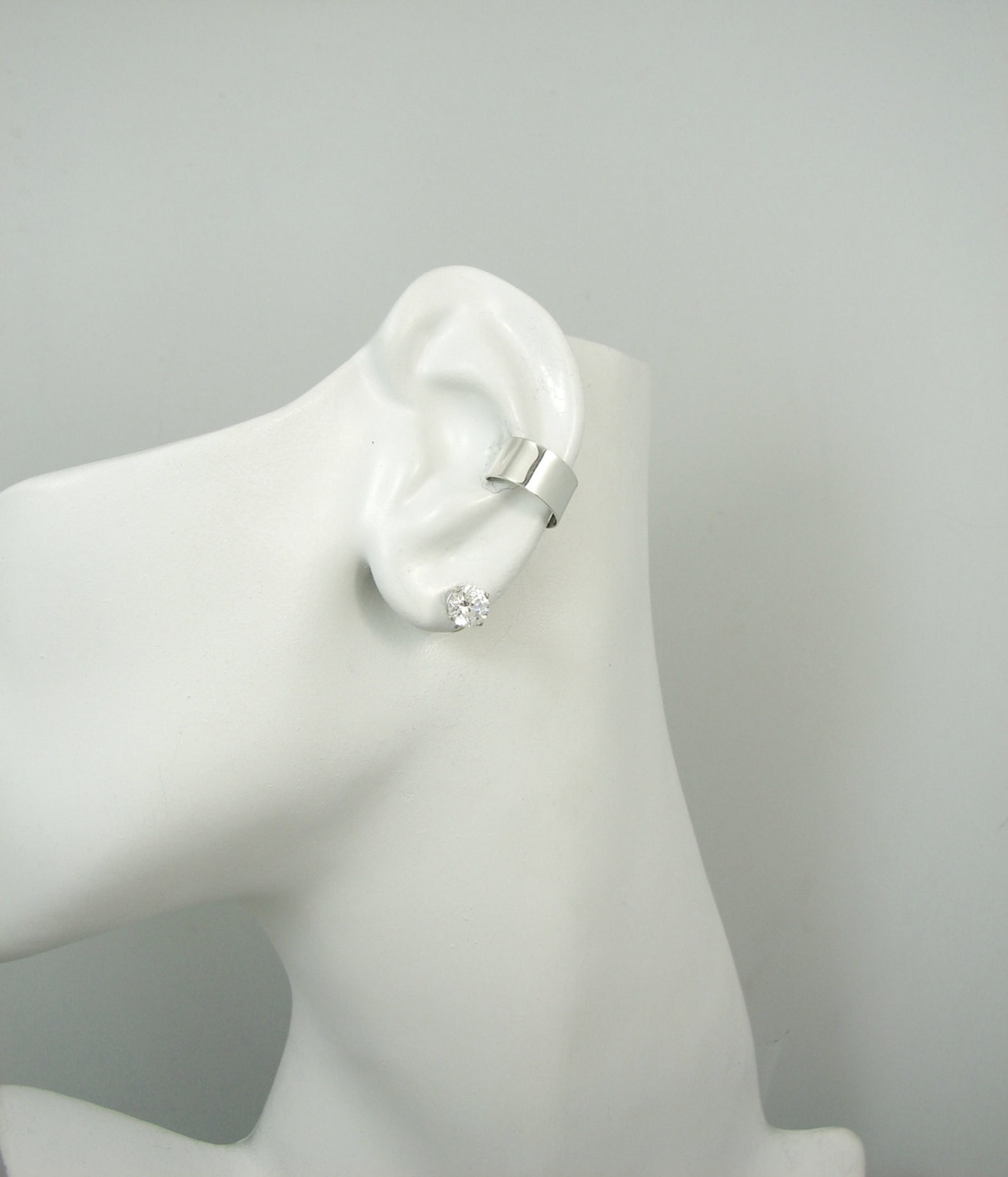 14K White Gold Ear Cuff Ear Band Nonpierced Cartilage Wrap Etsy