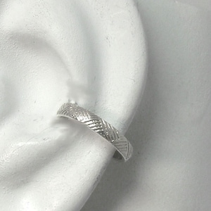 No Piercing Ear Cuff, Sterling Silver Ear cuff, Non-pierced Cartilage Wrap, Earring Fake Conch, Faux Pierced Hoop Narrow Apache Weave ENAPSS
