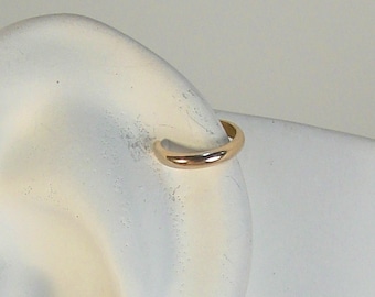 MINI Ear Cuff Cartilage Faux Helix, Fake Helix Earring No Piercing Hoop Simple Earcuff Non-pierced Upper Ear Ring Gold  MCWGF1.5MHR