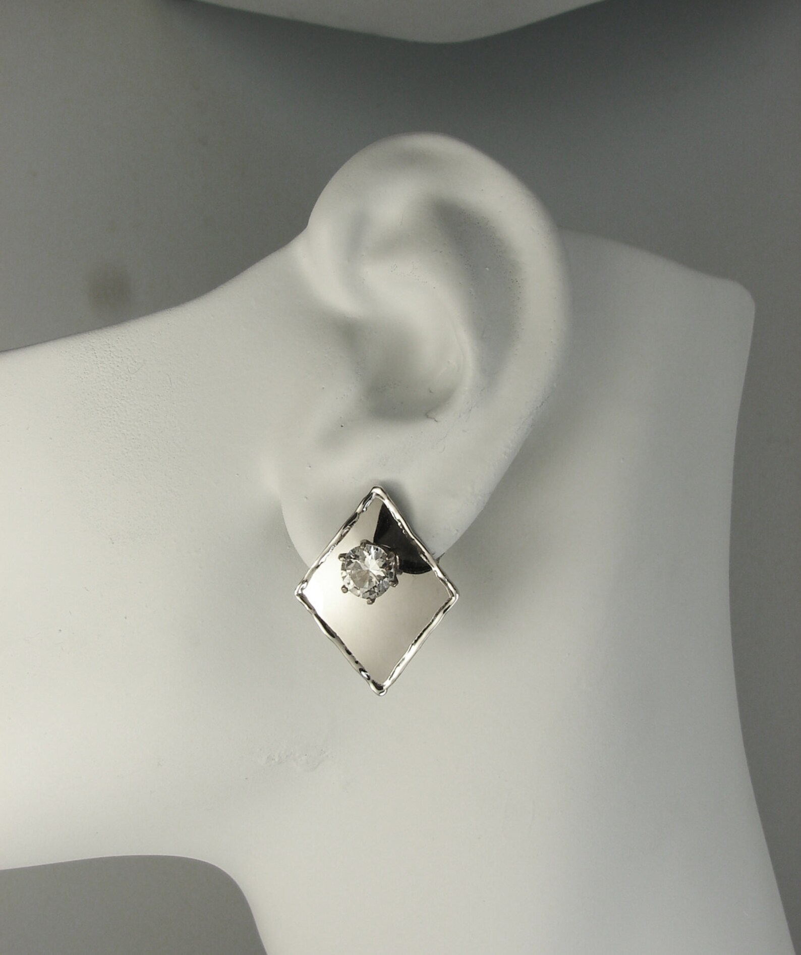 Earring Jackets Silver Ear Jackets Diamond Jackets Post Etsy