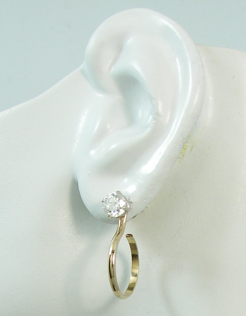 Earring Jackets for Studs 14K Gold Small Hoop Dangle Jackets Etsy