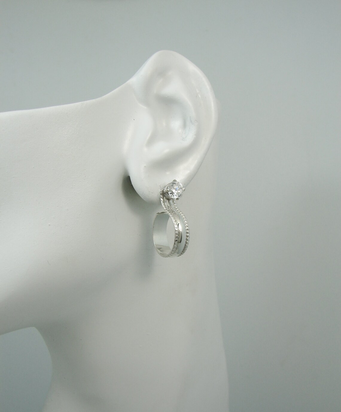 EARRING JACKETS Silver Dangle Hoops Jackets for Diamonds Etsy