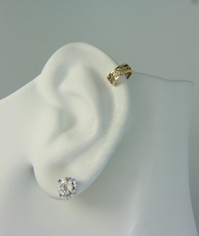 Helix Earring Cartilage Piercing Ear Cuff Gold Hex Upper Etsy