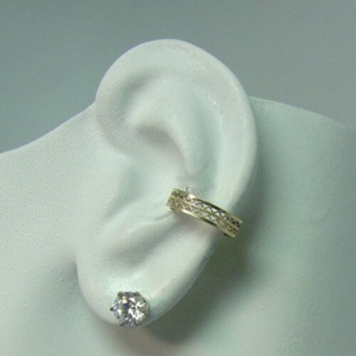 Gauge POST Pierced Conch Cartilage Earring Gold Conch Hoop Etsy