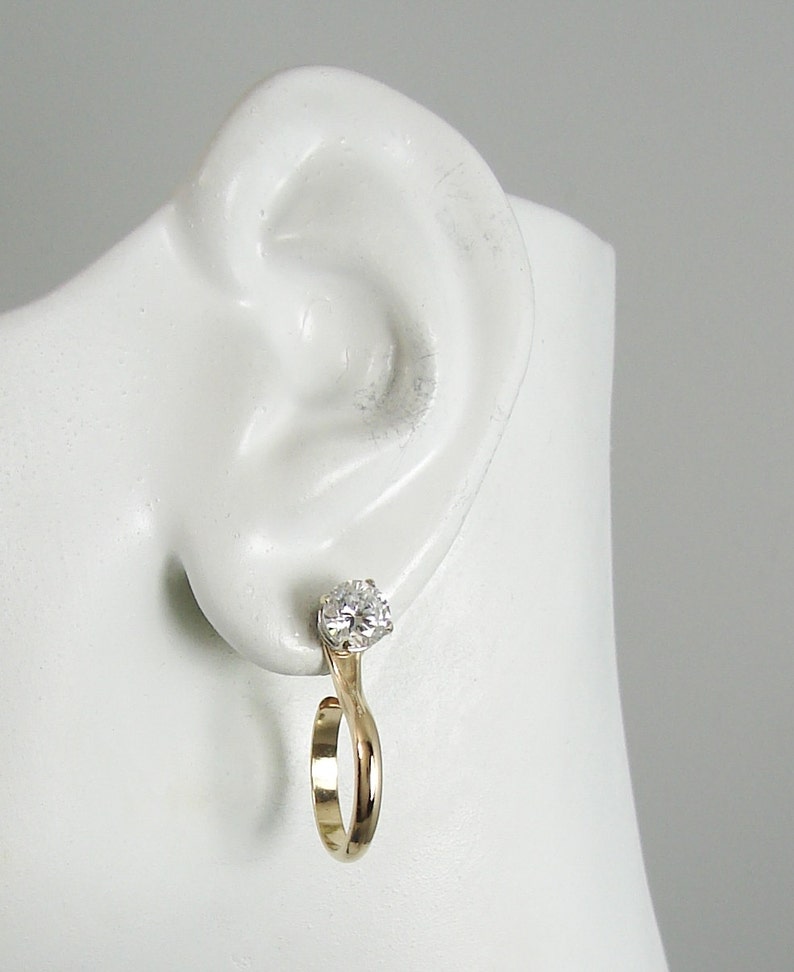 Earring Jackets Gold Jacket for Studs Diamond Dangle Etsy