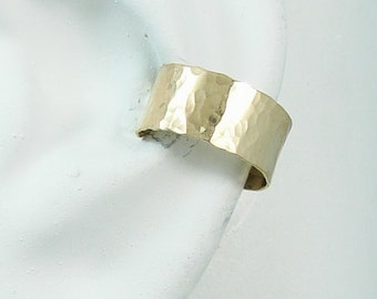 Ear Cuff Gold Non-pierced Cartilage Wrap Earring Fake Conch No Piercing Cuff Earring Simple Earcuff Earring Faux Pierced Hammered E114KHM