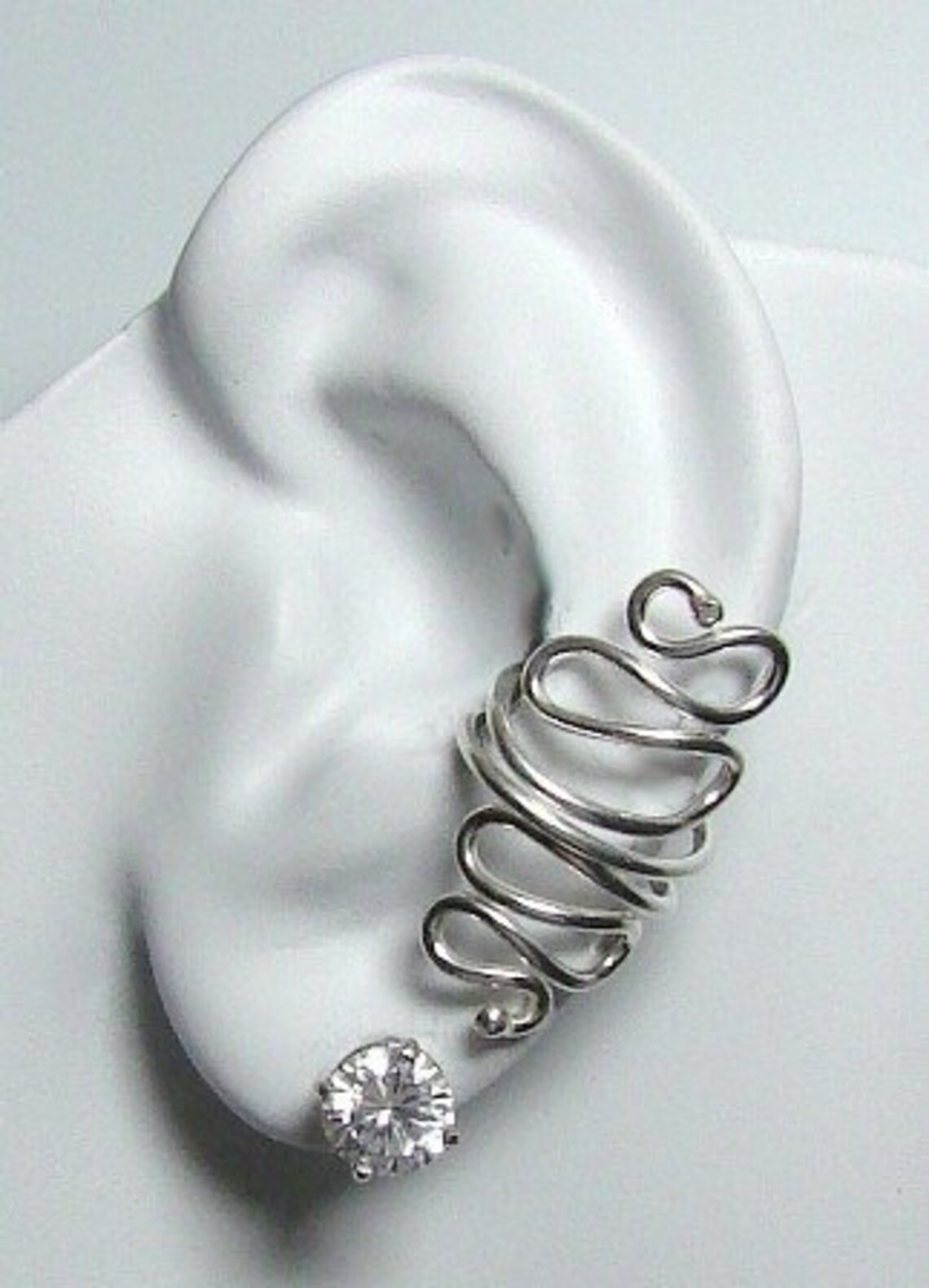 Ear Cuff White Gold Cuff Nonpierced Cartilage Wrap Fake Etsy