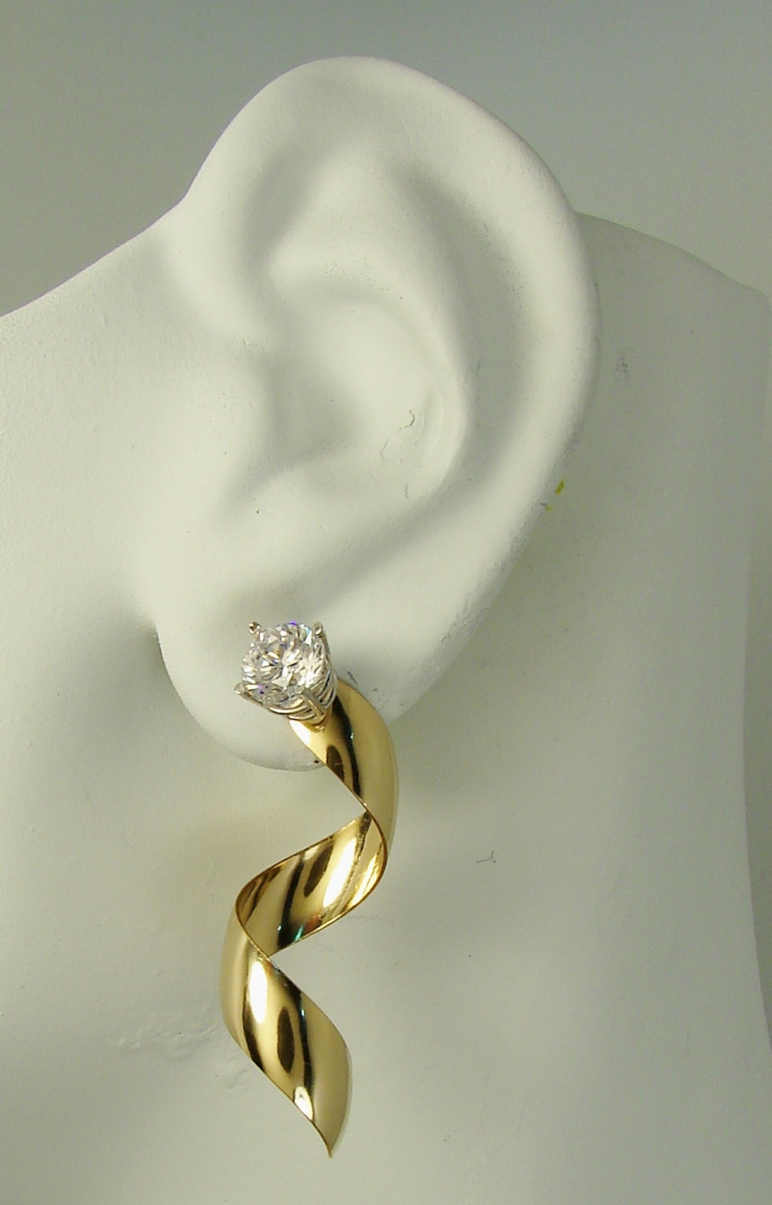 Gold Earring Jackets for Studs Diamond Enhancer Stud Jacket Etsy