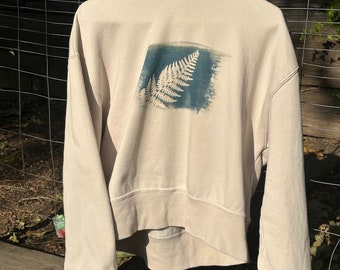 Sudadera con capucha de cianotipo reciclado