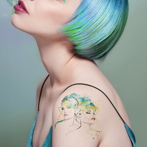Gemini Temporary Tattoo | Zodiacs Collection 3&quot;x3&quot;