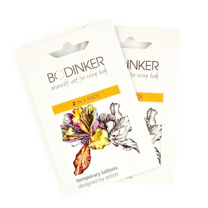 Yellow Ebony Shoulder Temporary Tattoo | Bauhinia Collection 2&quot;x2&quot; | Small Tattoo