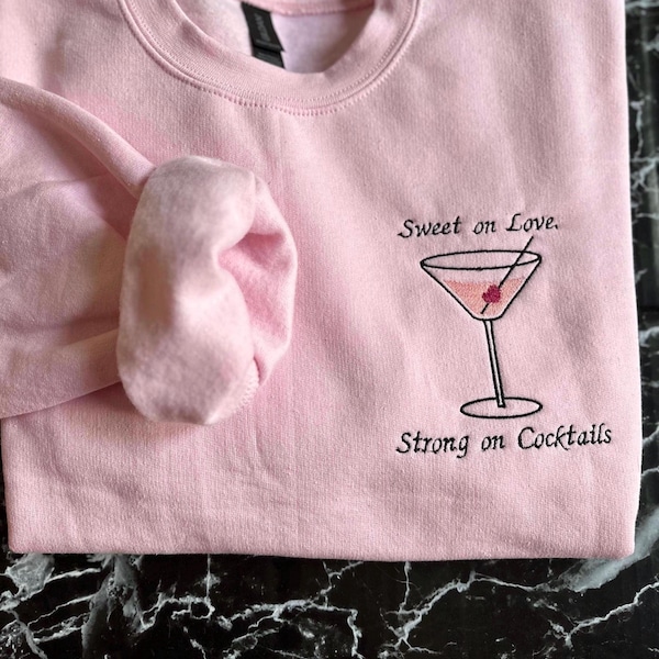 embroidered martini love sweatshirt