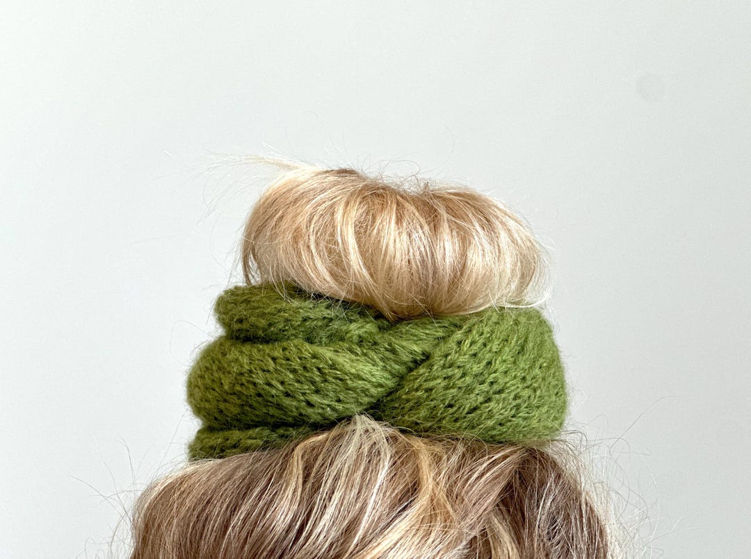 Oversized Knit Scrunchie Chouchou - Alpaca and Merino Wool