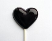 Black heart lollipops by Vintage Confections - 6 pc. - MADE TO ORDER