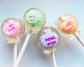 Sweet talk conversation heart Valentine lollipops - 6 pc. - MADE TO ORDER